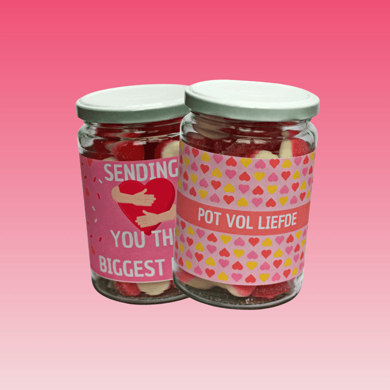Liefde cadeau snoeppot | Origineel cadeau vol zoetigheid