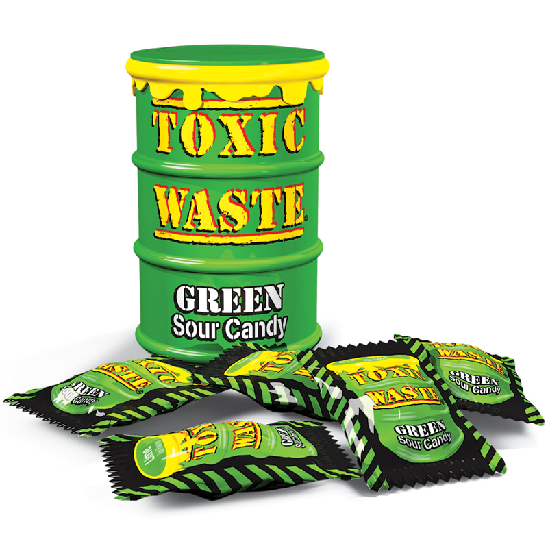 Toxic Waste Green Sour Candy Drum 42g