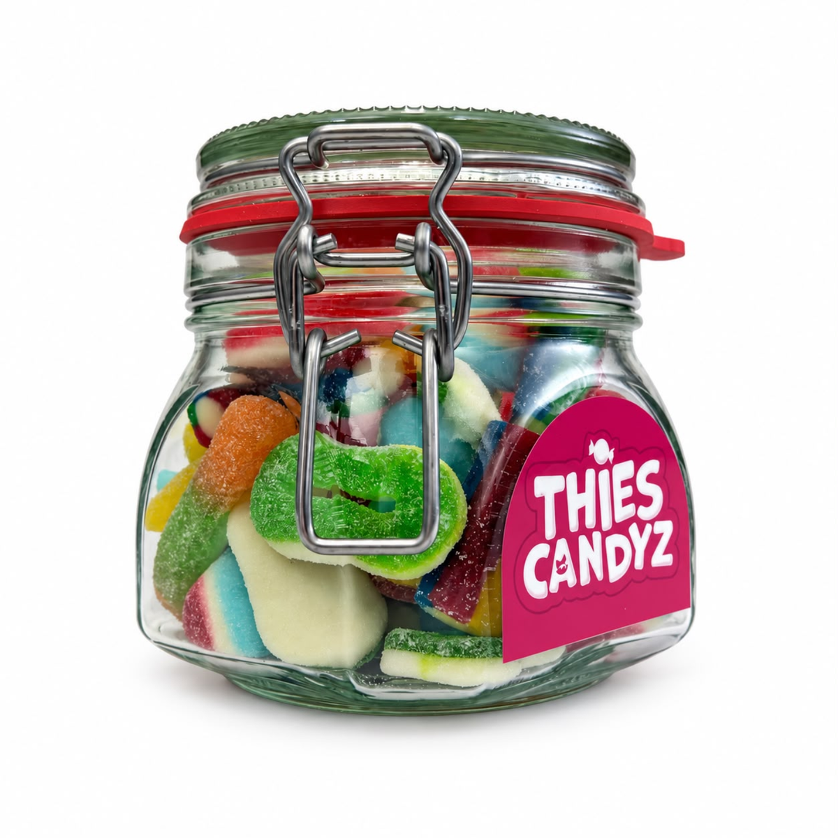 Gevulde Snoeppot met Logo – Vierkante Weckpot 630ml