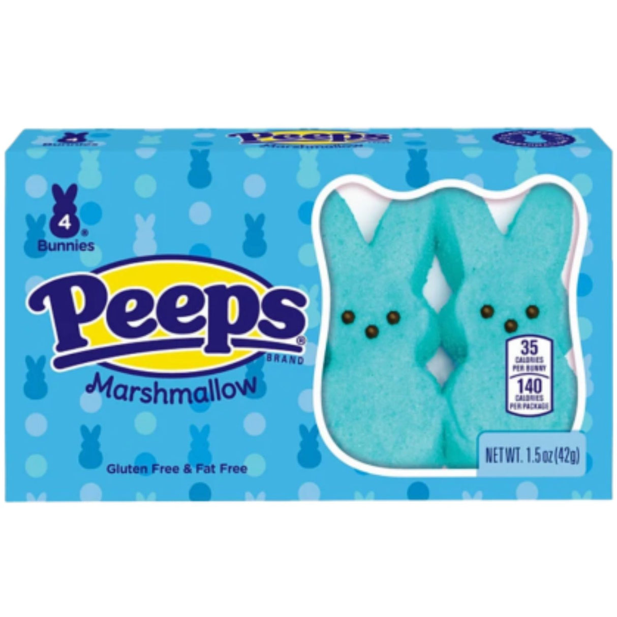Peeps Marshmallow Bunnies Blue 4 Pack