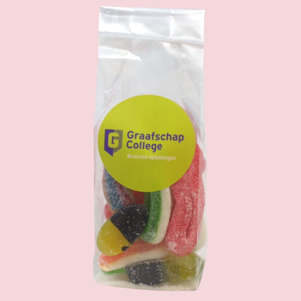 Relatiegeschenk snoepzakje met logo