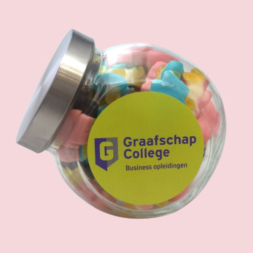 Zakelijk snoep cadeaupot met jouw bedrijfslogo