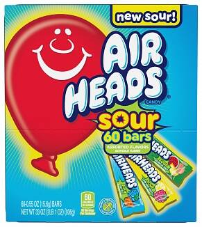Airheads Bars Assorted Sour 60 Pack *Nieuw*