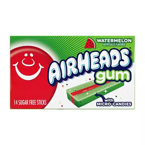 Airheads watermeloen kauwgom verpakking, 14 suikervrije sticks, Amerikaans snoep bij Thiescandyz