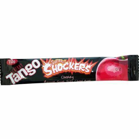 Tango Cherry Shockers snoepstaafje, fel gekleurd, verkrijgbaar bij ThiesCandyz webshop